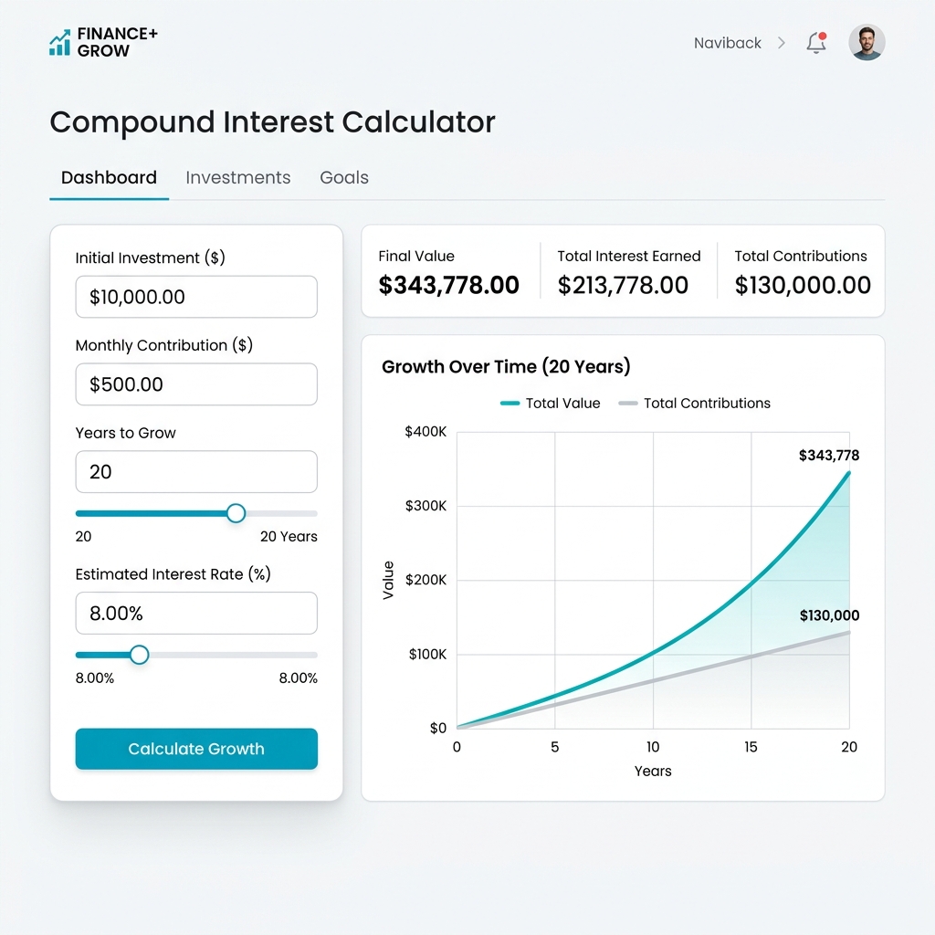 Compound Interest Calculator Interface