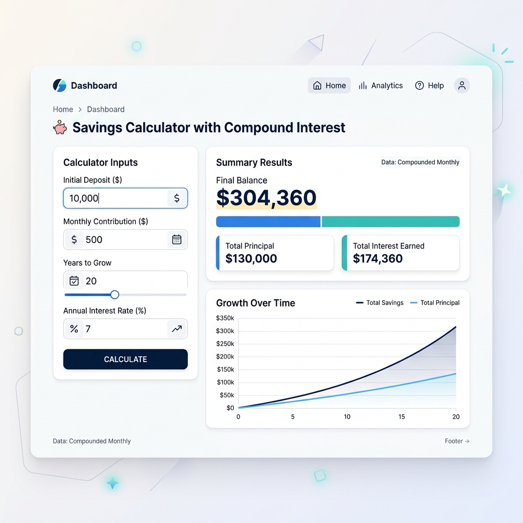 Savings Calculator Interface
